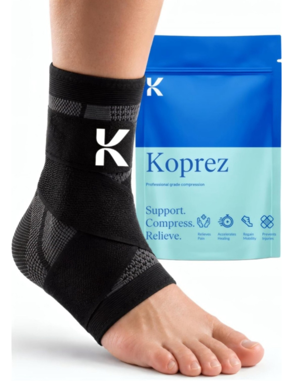 Koprez Compression Ankle Sleeve XL set of 2 Plantar Fascitis Support